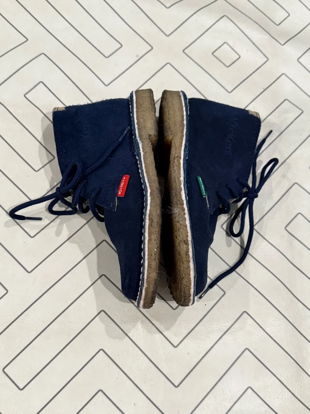 Kickers Navy Suede Lace-Up Boots